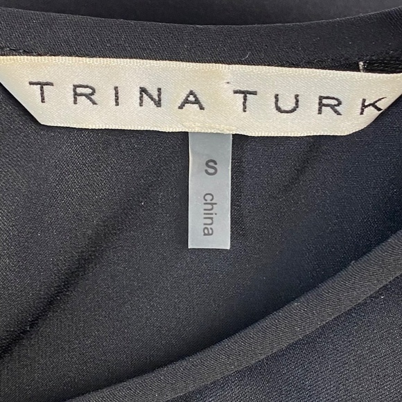 TRINA TURK Asymmetric Sleeveless Silk Top Tunic in Black Size S - Picture 4 of 5